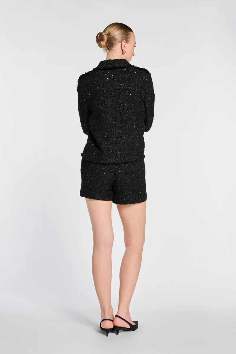 Veste chemise tweed et patchs