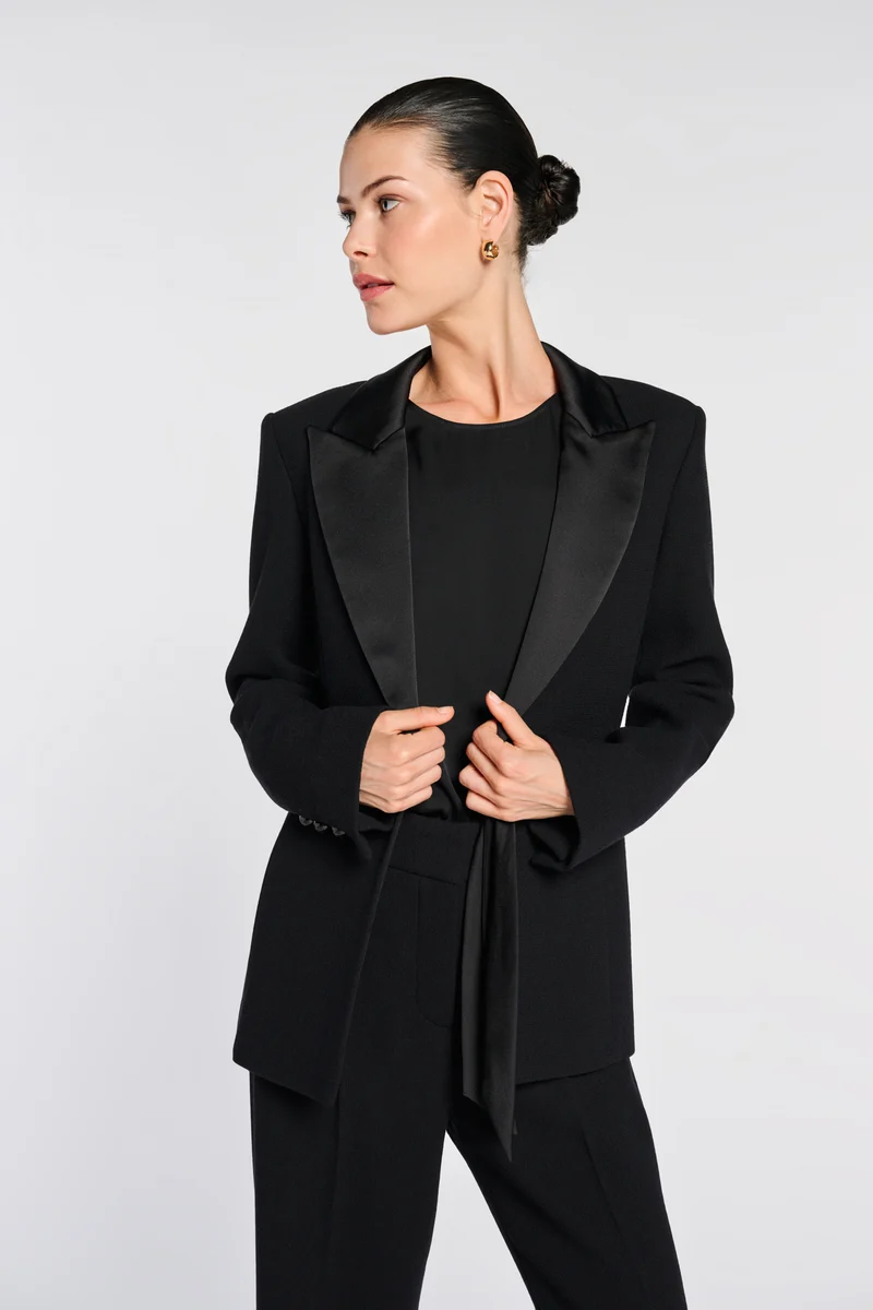 Veste smoking en crêpe de laine