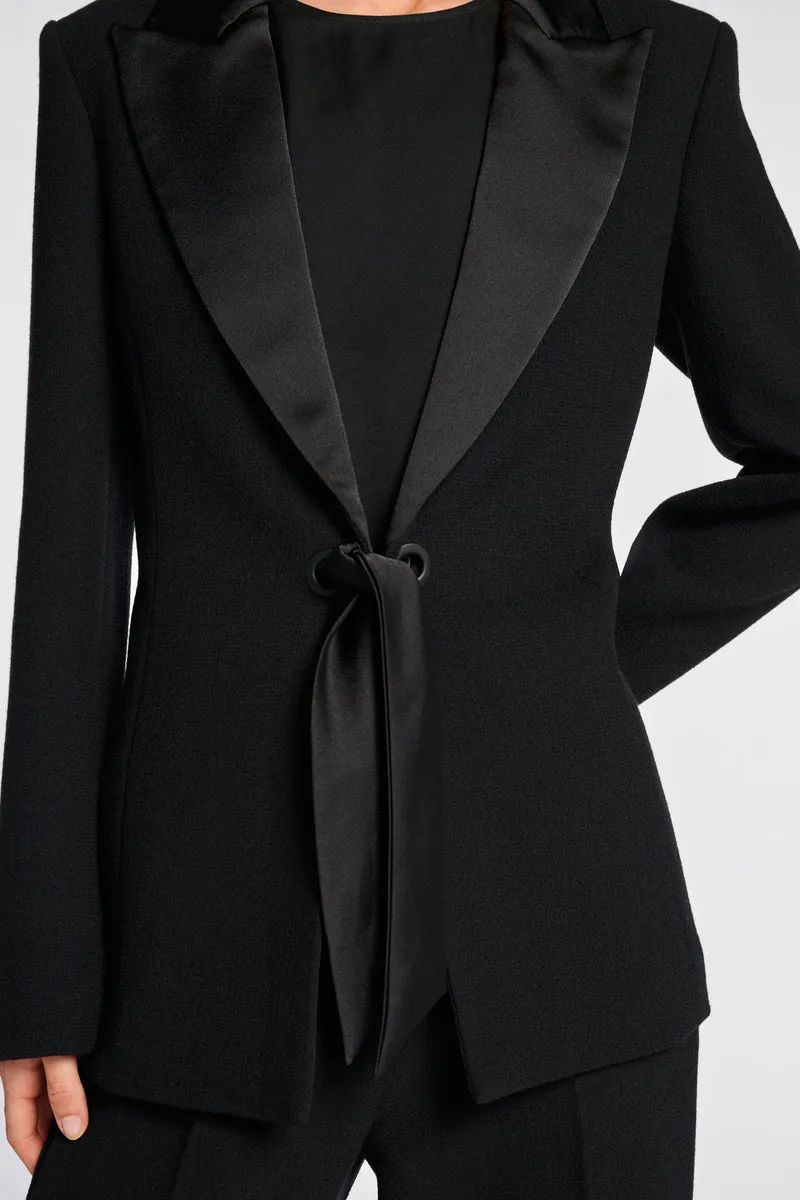 Veste smoking en crêpe de laine
