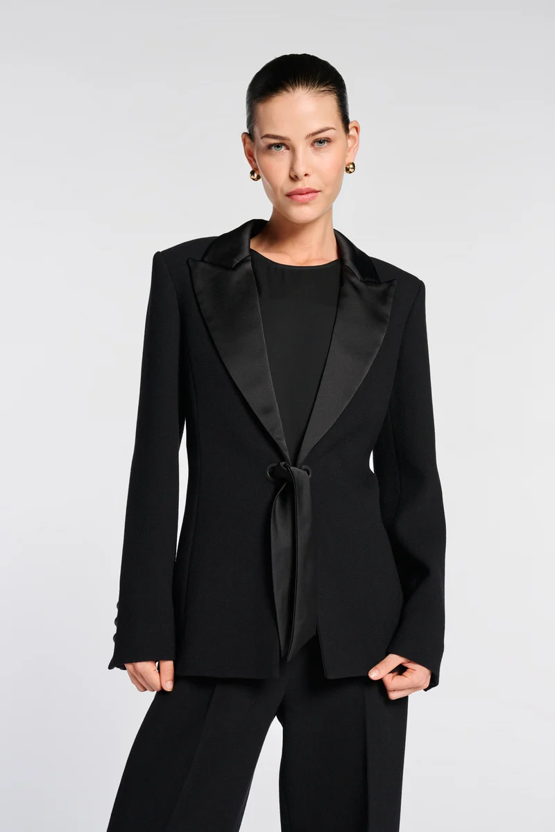Veste smoking en crêpe de laine
