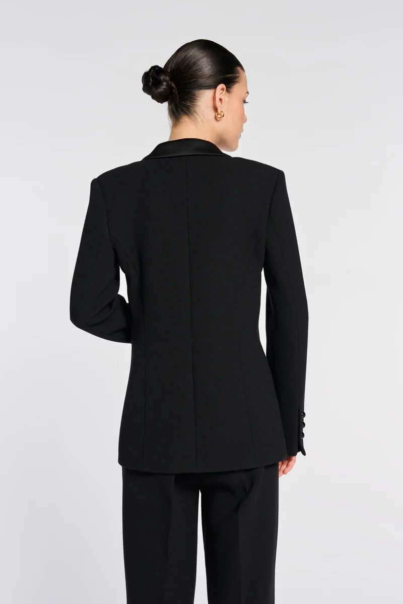 Veste smoking en crêpe de laine