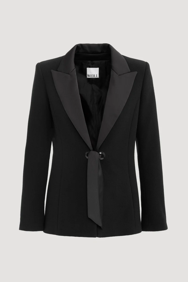 Veste smoking en crêpe de laine