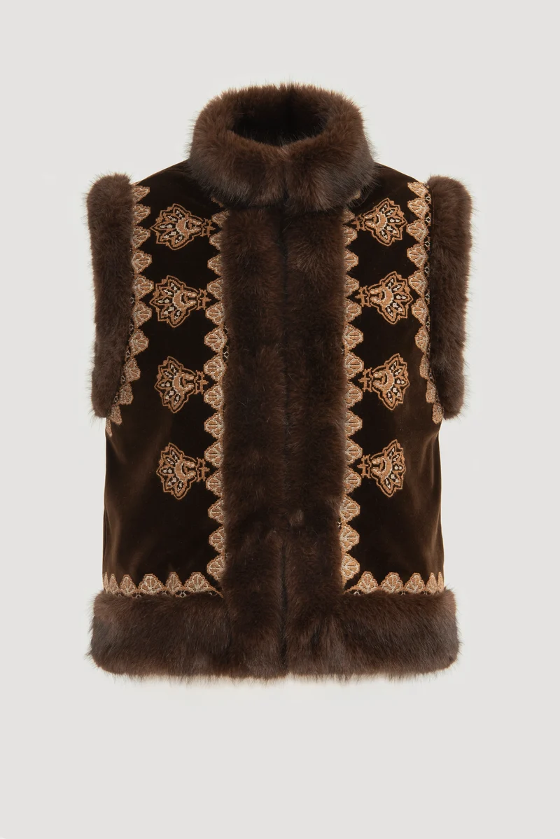 Veste sans manches brodée