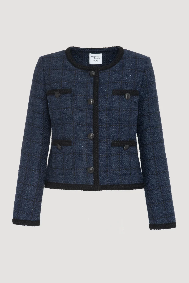 Veste en tweed galonée