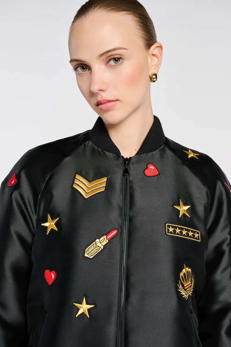 Bombers en taffetas à patchs