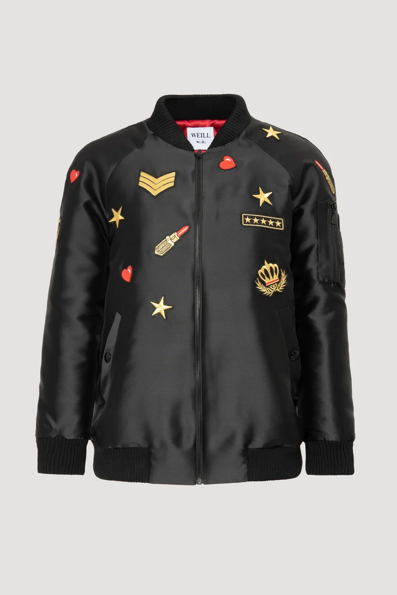 Bombers en taffetas à patchs