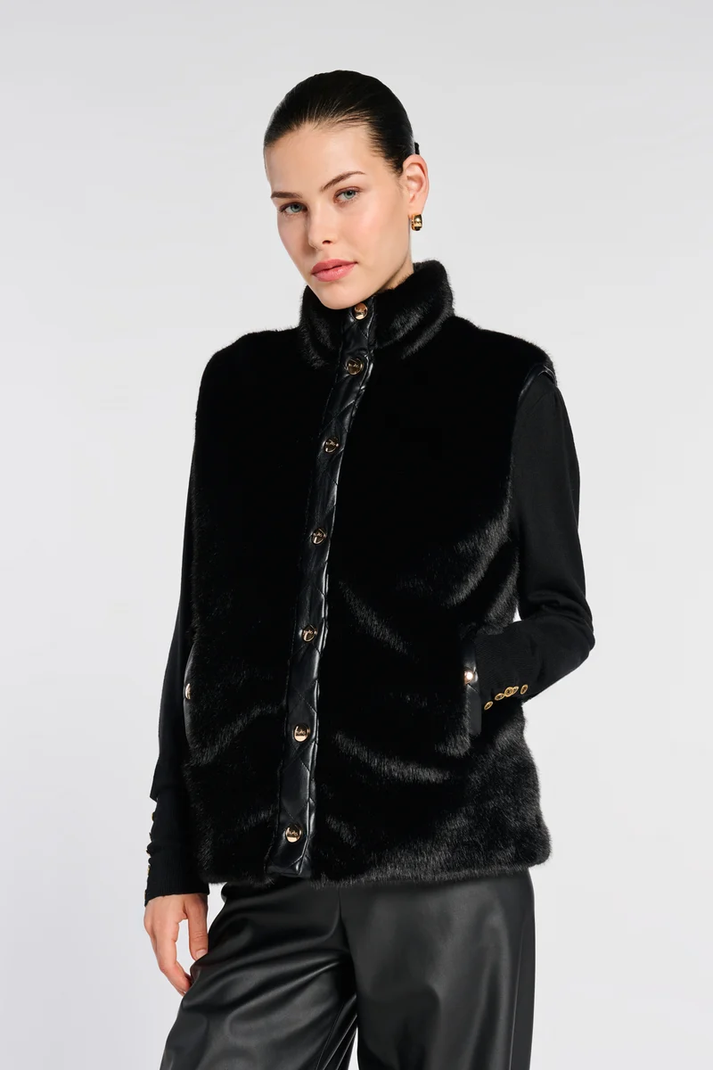 Blouson sans manches bi-matière