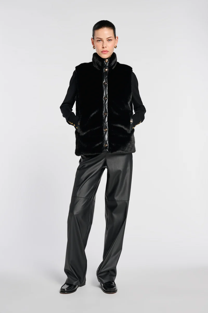 Blouson sans manches bi-matière