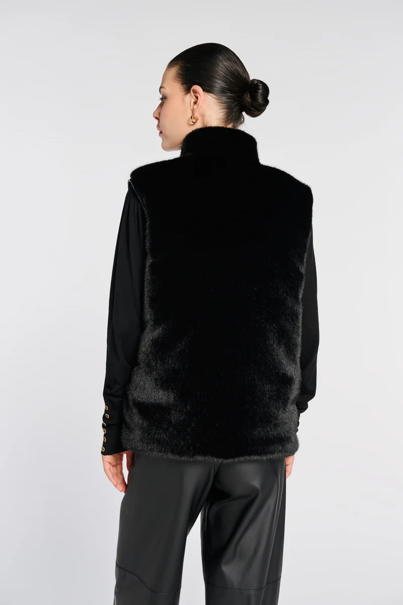 Blouson sans manches bi-matière