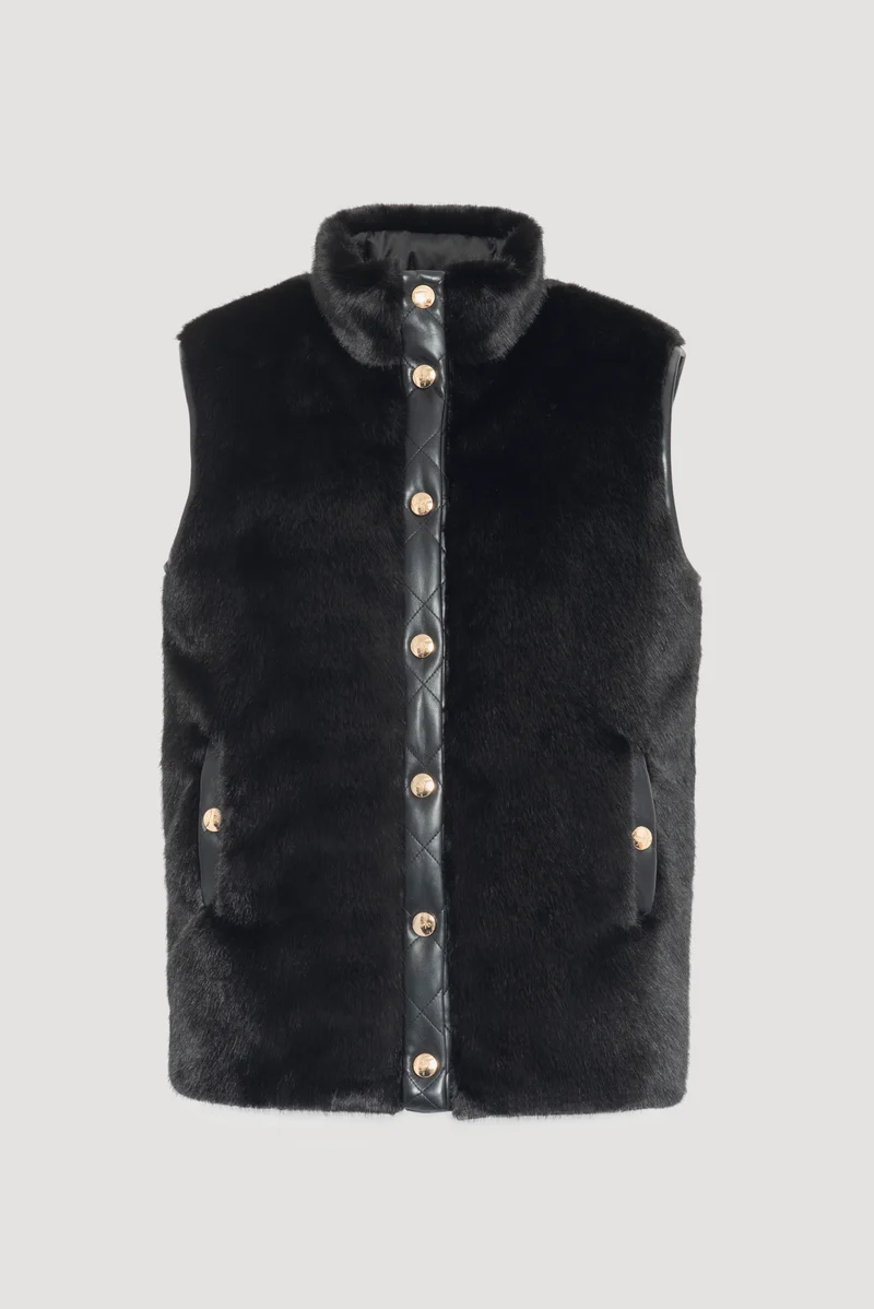 Blouson sans manches bi-matière