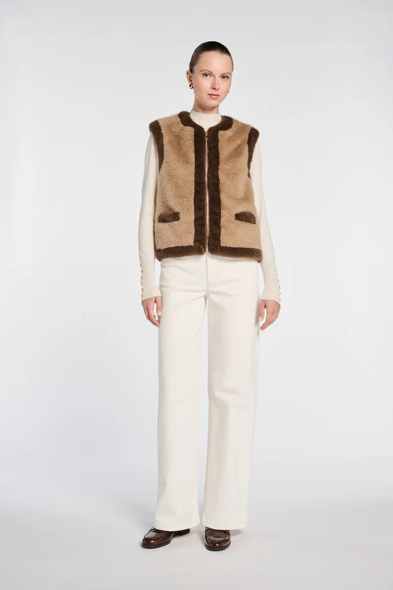 Blouson sans manches bicolore