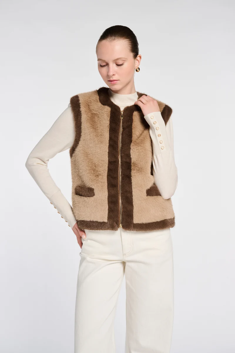 Blouson sans manches bicolore