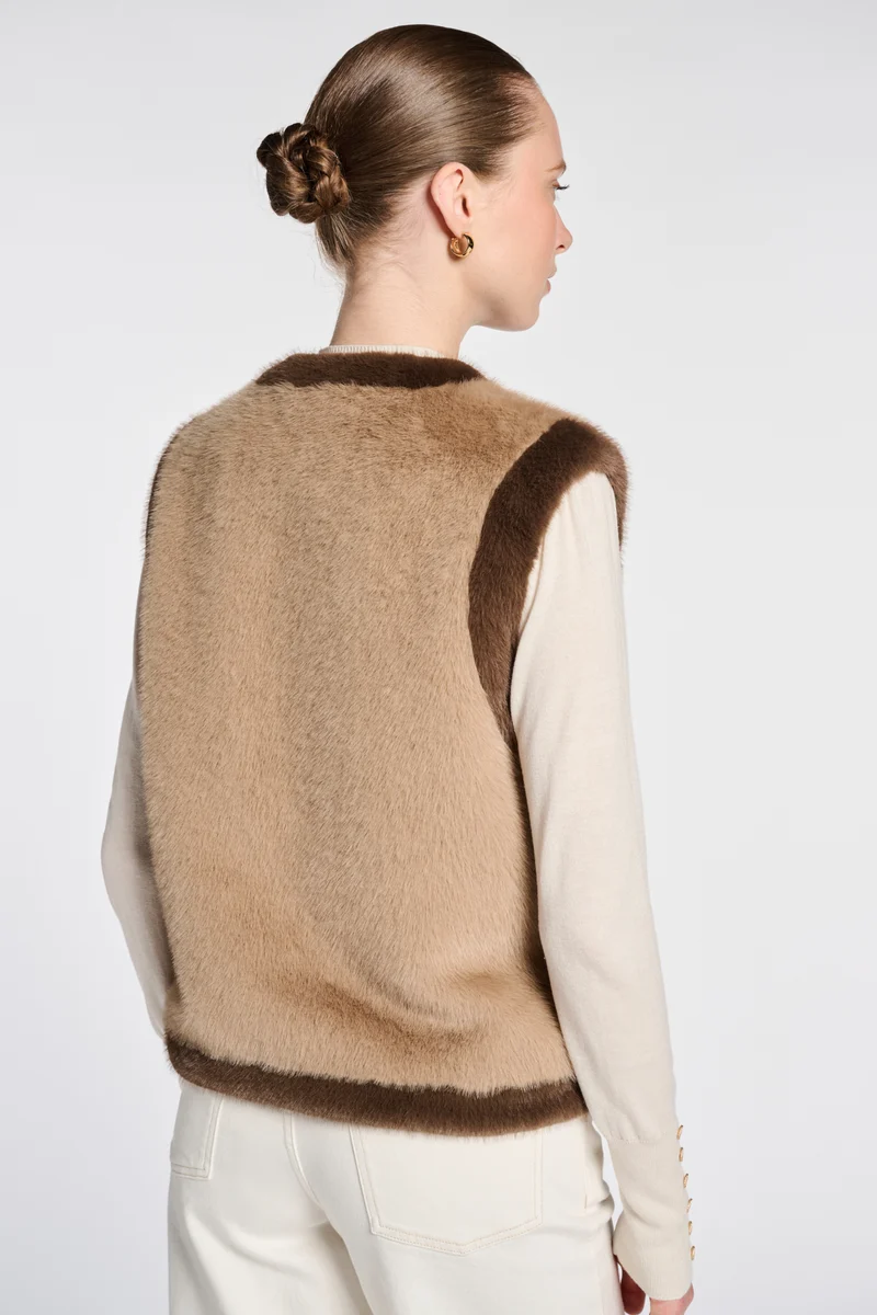 Blouson sans manches bicolore