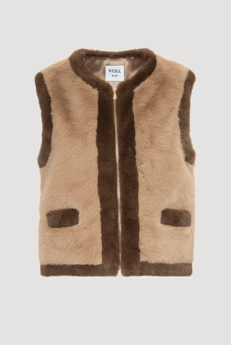Blouson sans manches bicolore