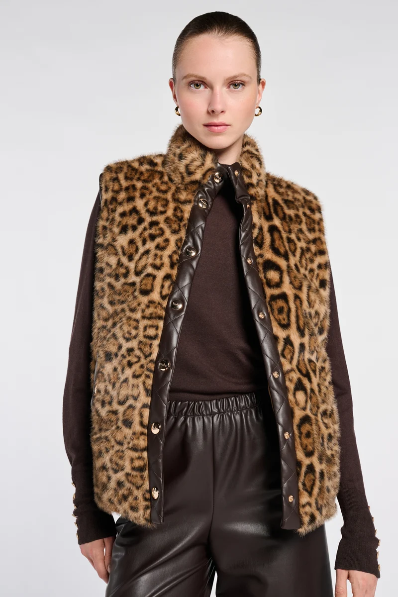 Blouson sans manches bi-matière