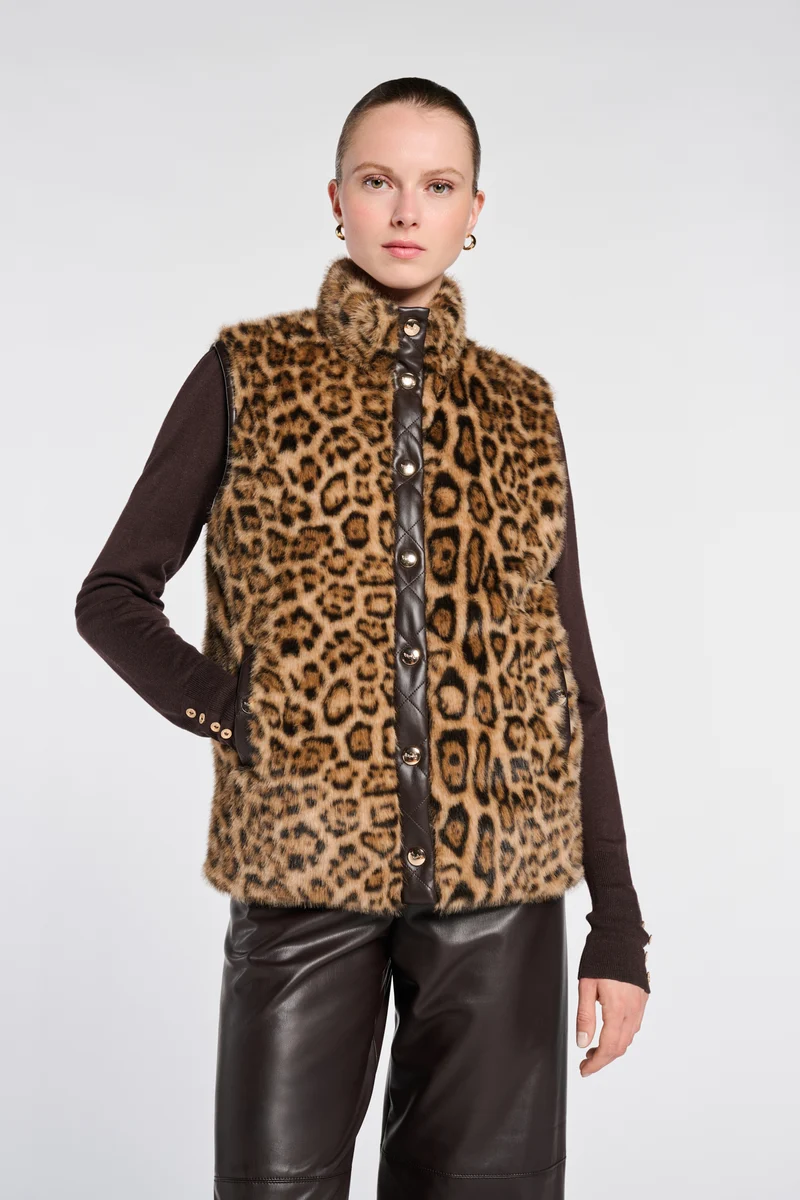 Blouson sans manches bi-matière