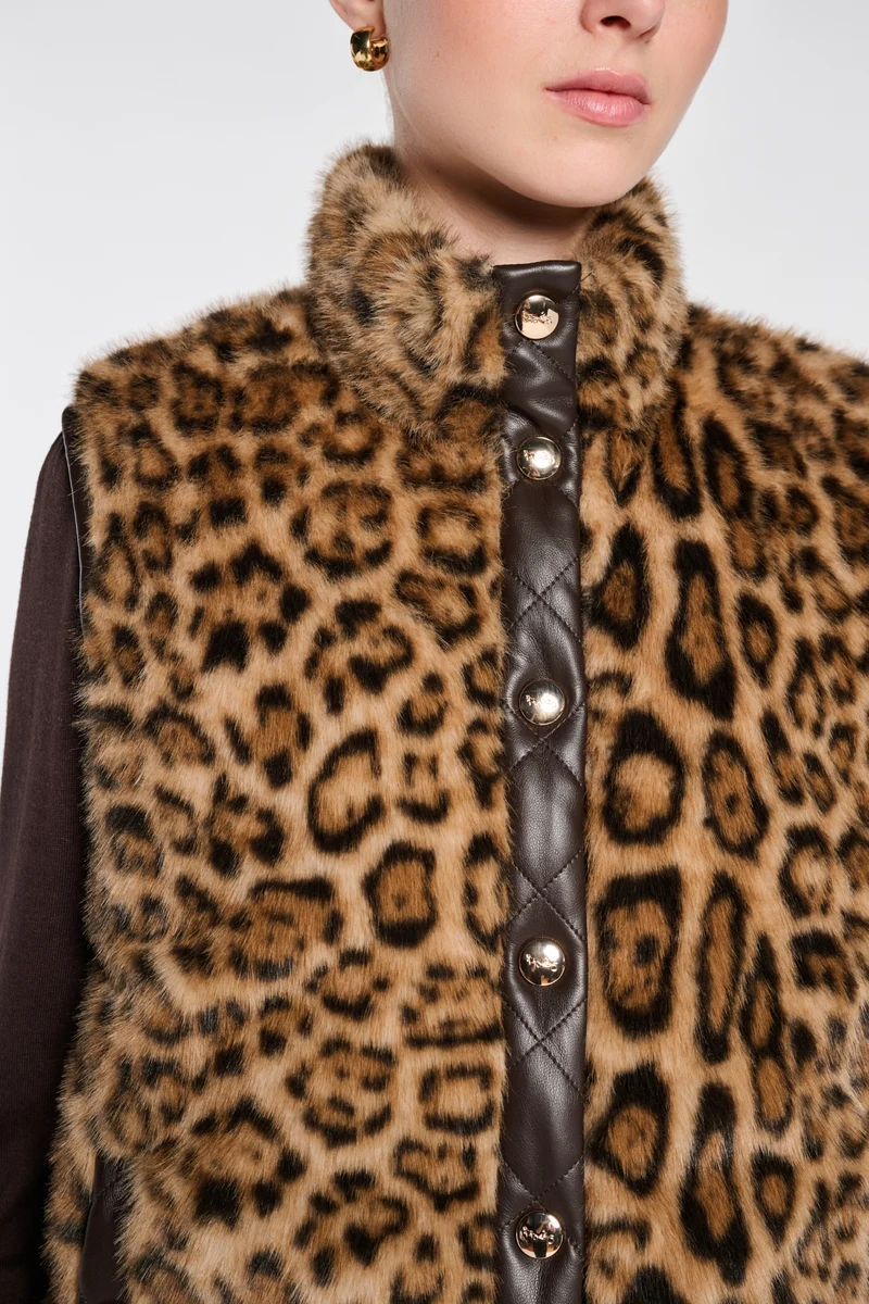 Blouson sans manches bi-matière