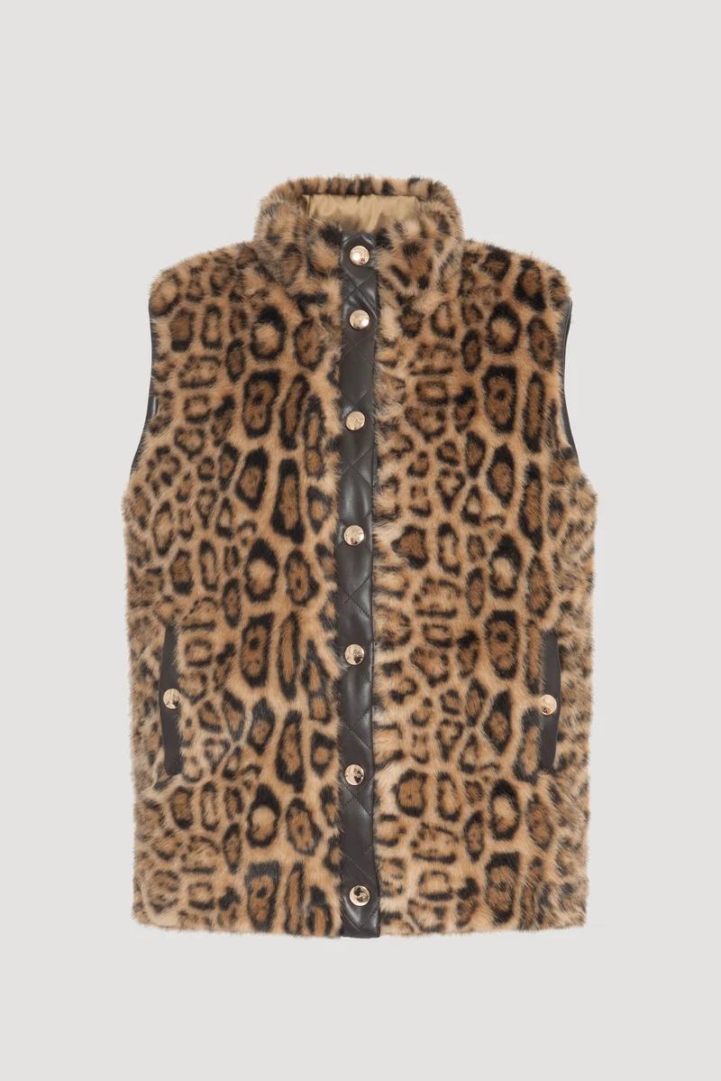 Blouson sans manches bi-matière