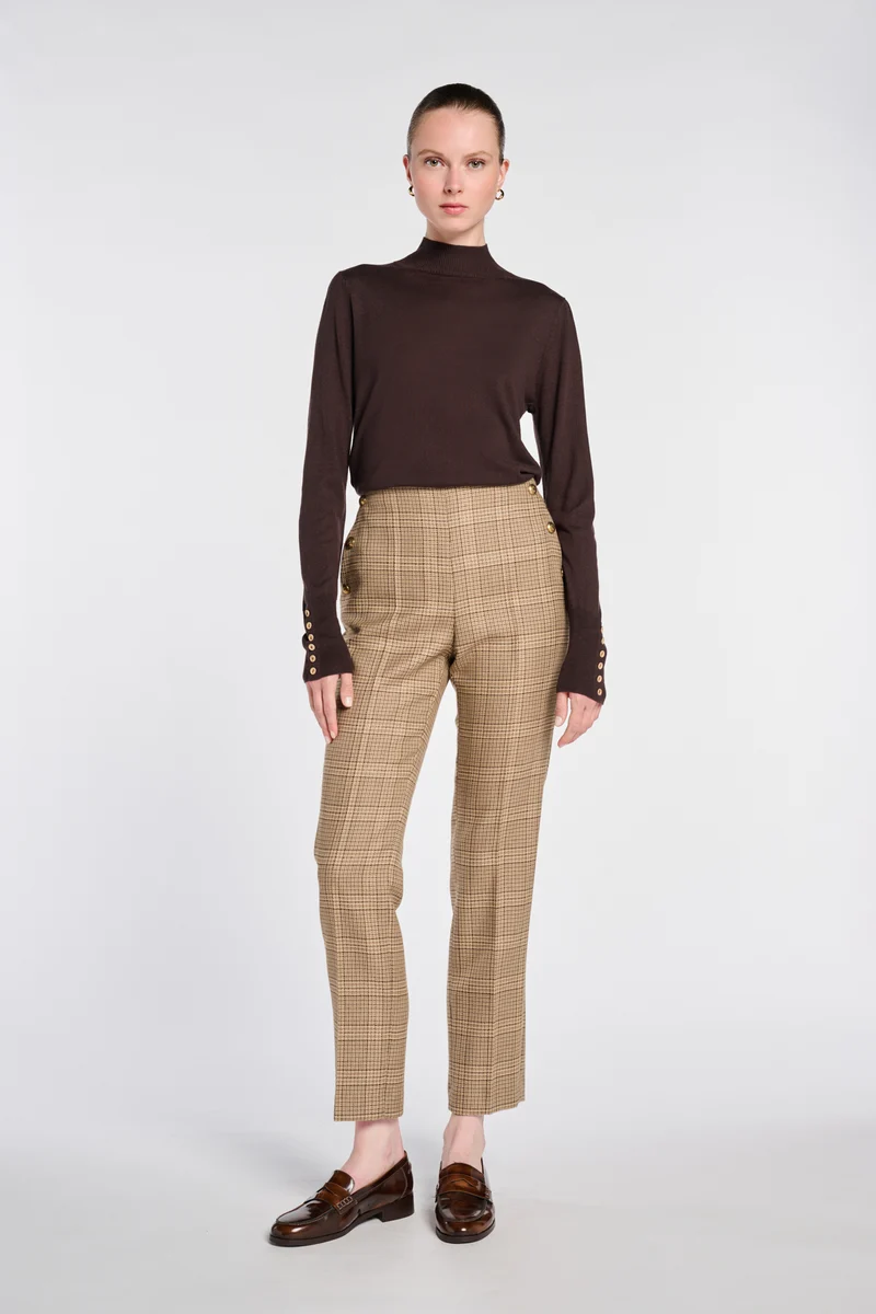 Pantalon cigarette Prince-de-Galles