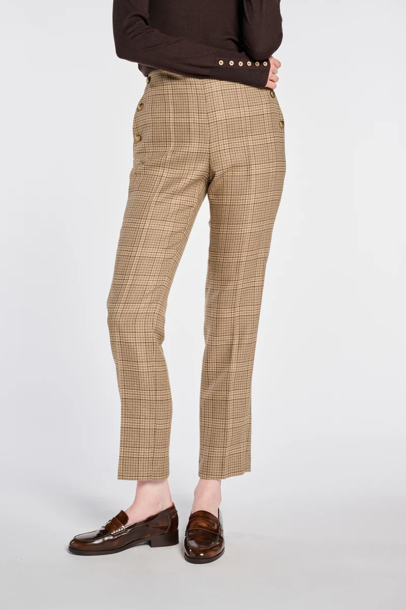 Pantalon cigarette Prince-de-Galles