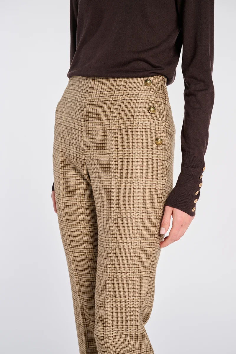 Pantalon cigarette Prince-de-Galles