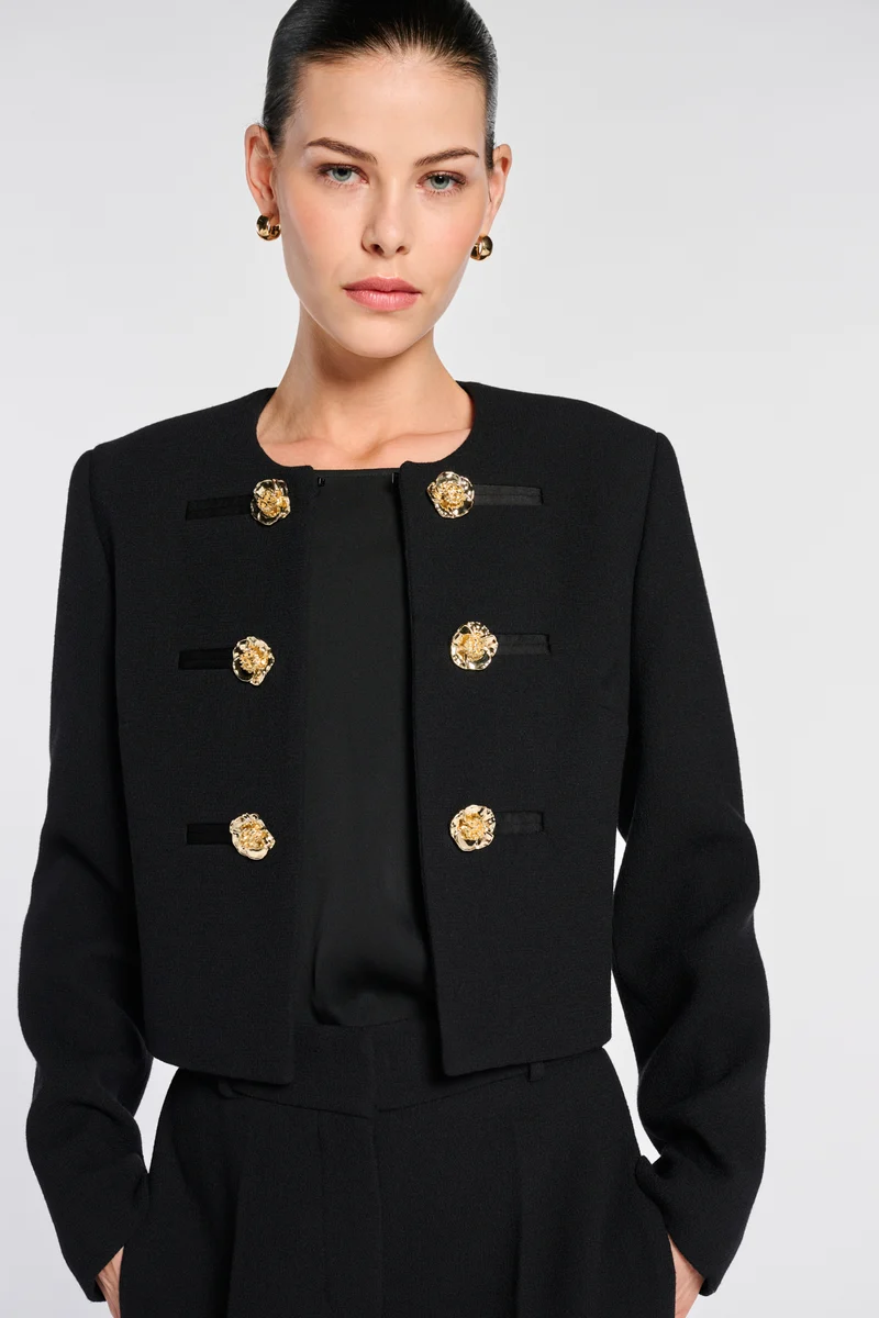 Veste à boutons fleurs