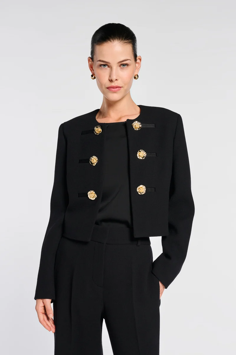 Veste à boutons fleurs