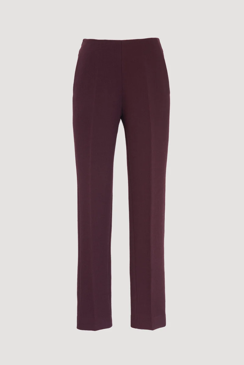 Pantalon cigarette en crêpe de laine