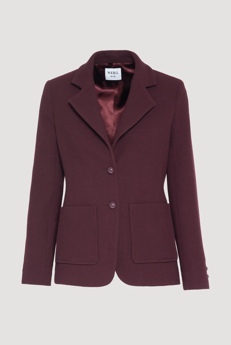 Blazer en crêpe de laine