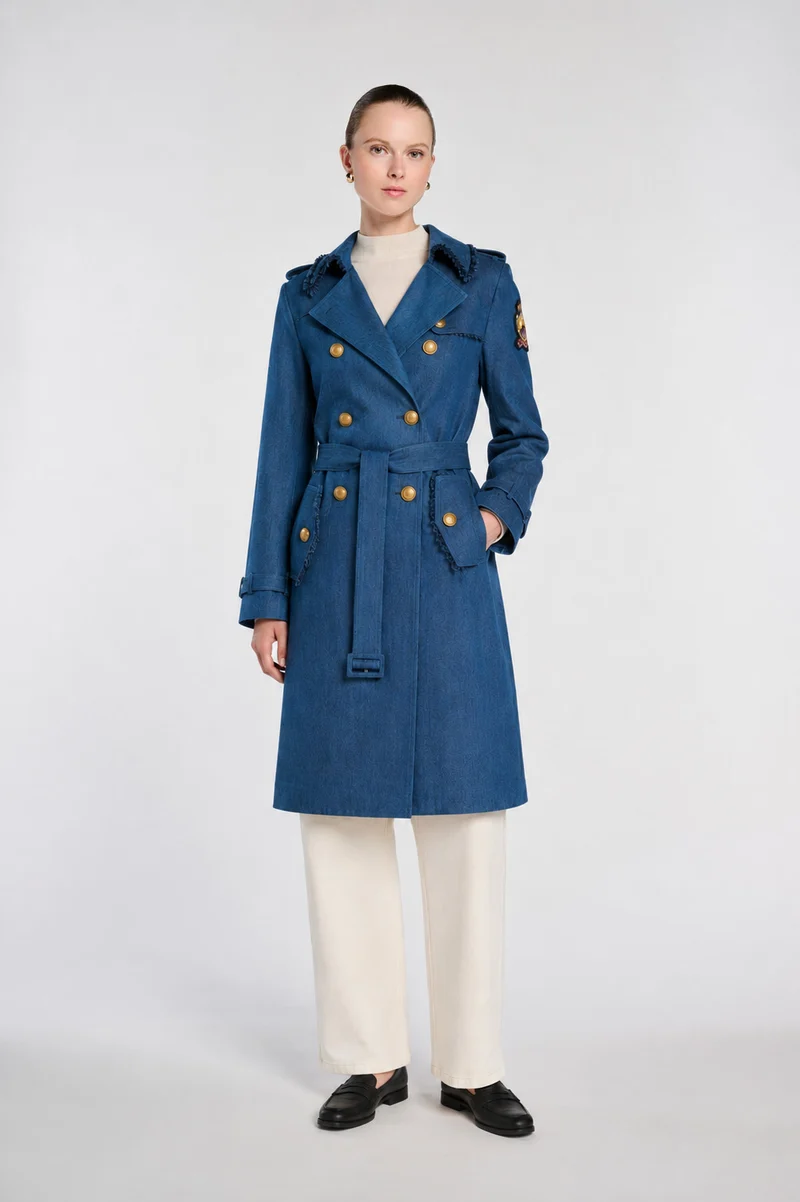 Trench long en denim