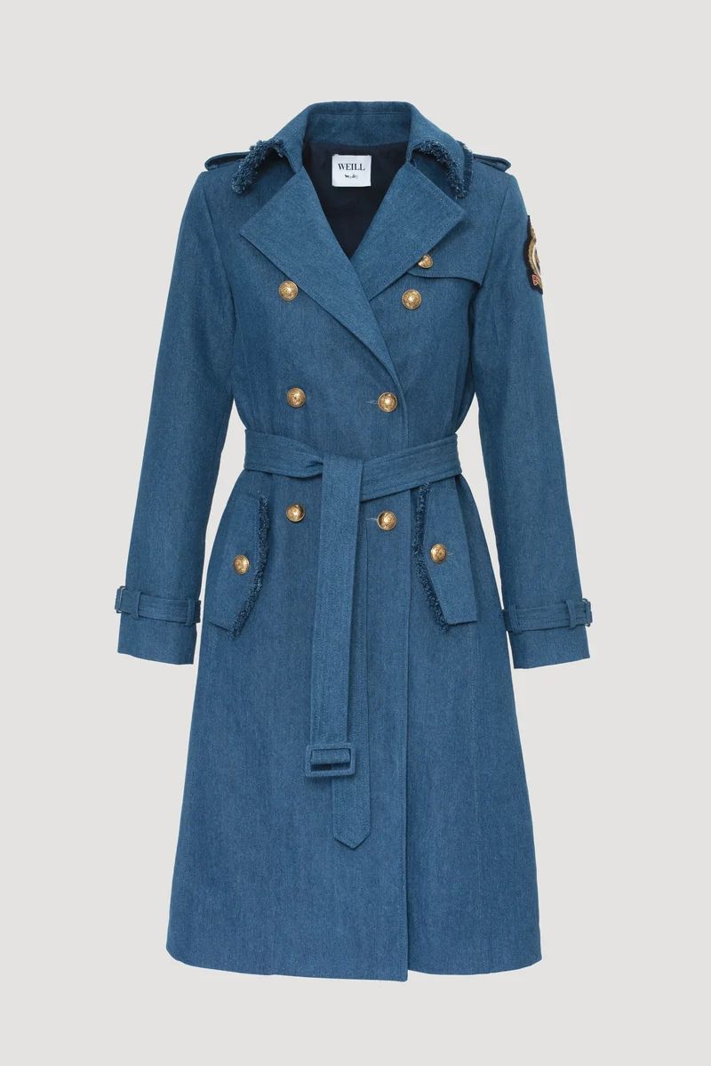 Trench long en denim
