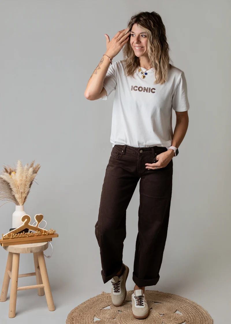 Pantalon barrel chocolat Félix