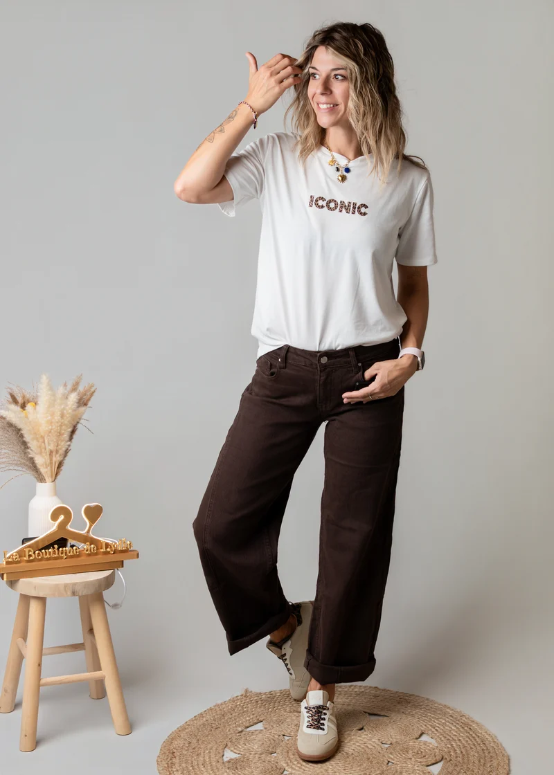 Pantalon barrel chocolat Félix