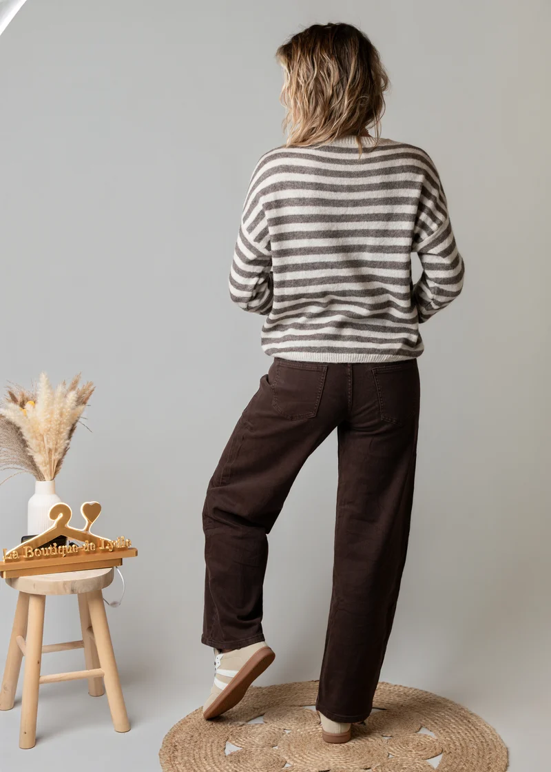 Pantalon barrel chocolat Félix