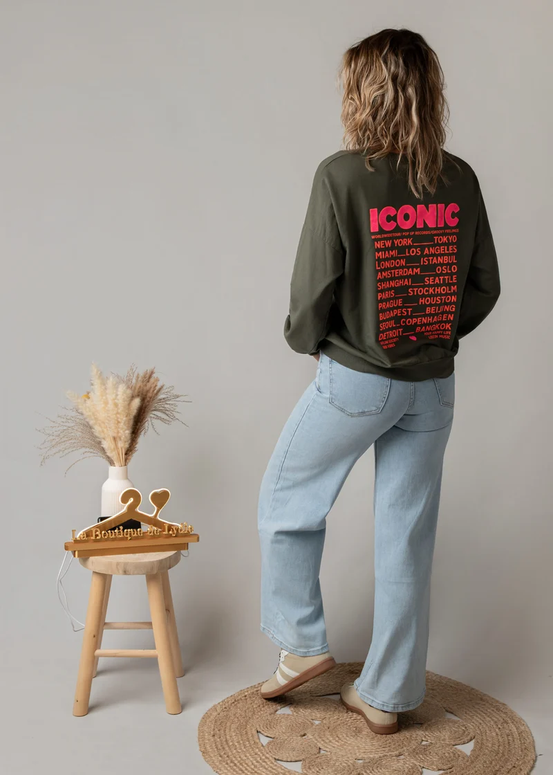Sweat fin kaki Iconic Gaby
