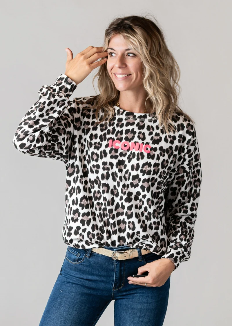 Sweat fin léopard Iconic Gaby
