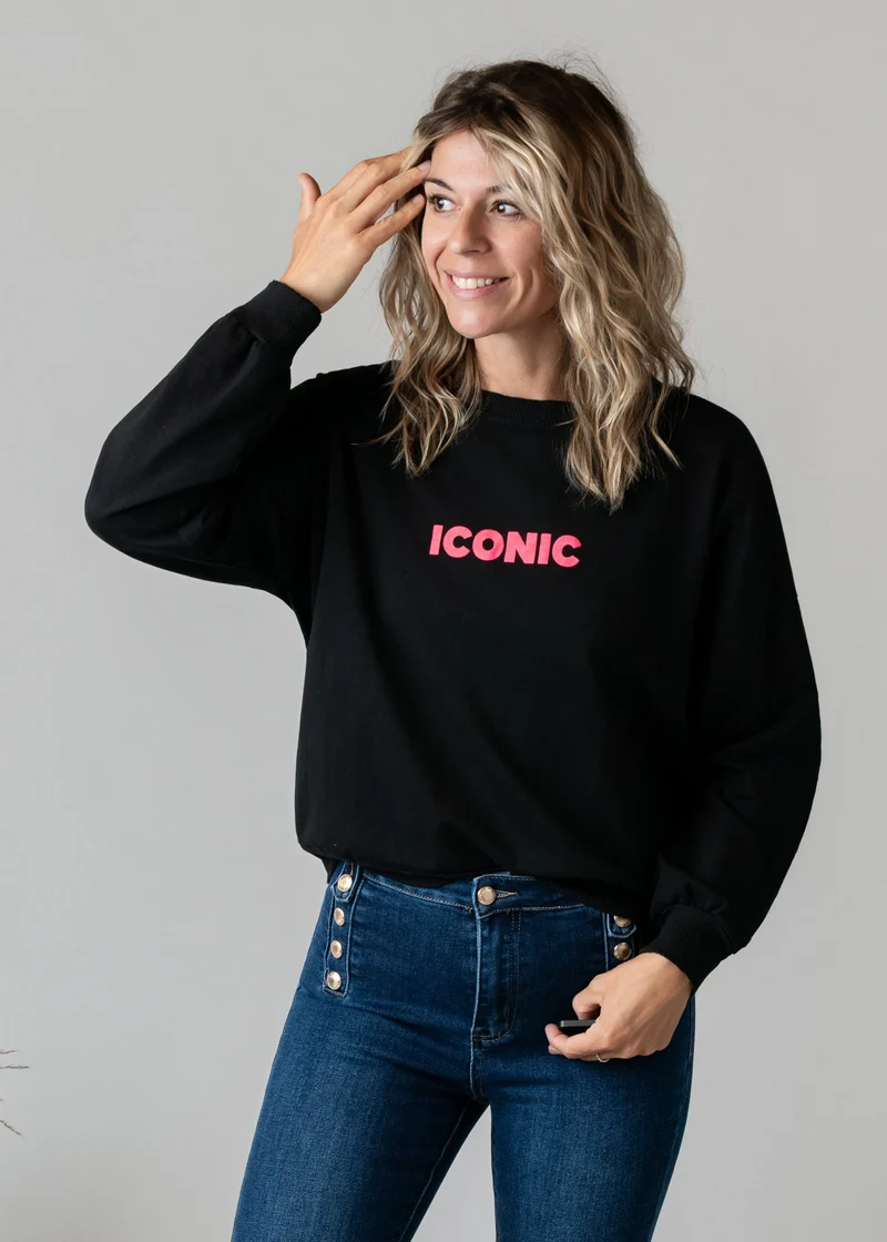 Sweat fin noir Iconic Gaby