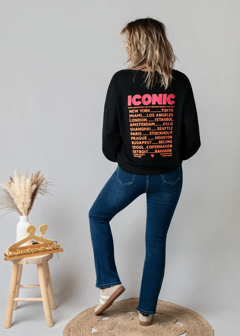 Sweat fin noir Iconic Gaby
