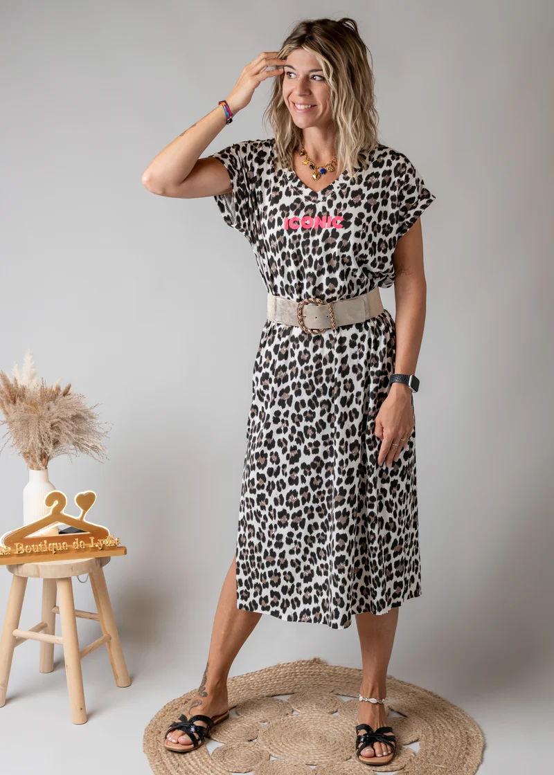 Robe Longue Léopard Femme Iconic