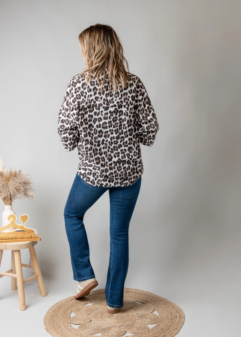 Chemise gaze de coton léopard London