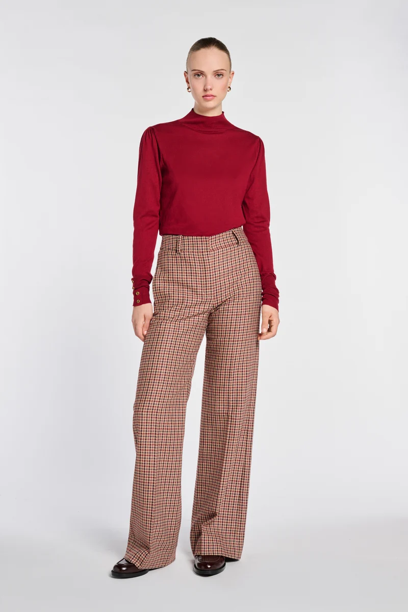 Pantalon large à carreaux