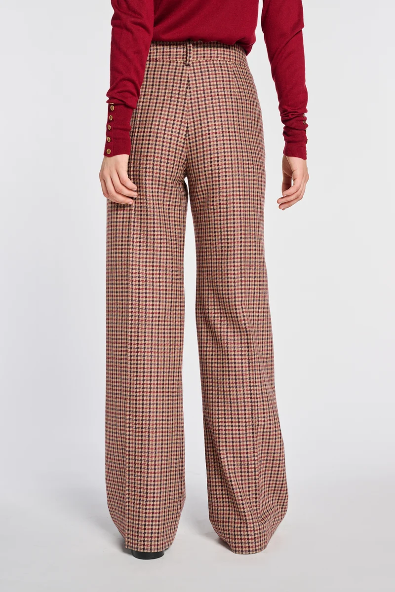 Pantalon large à carreaux