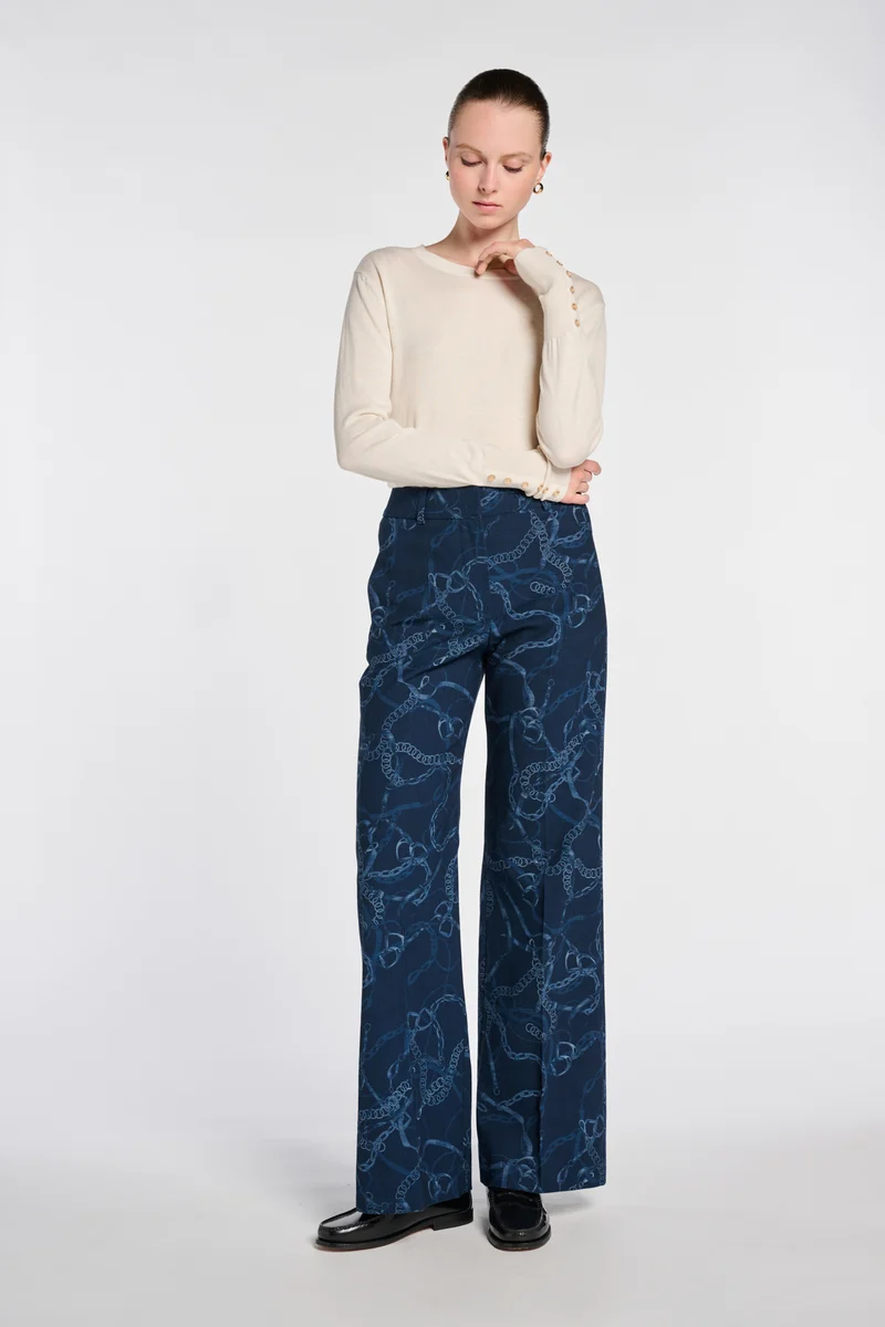 Pantalon denim imprimé