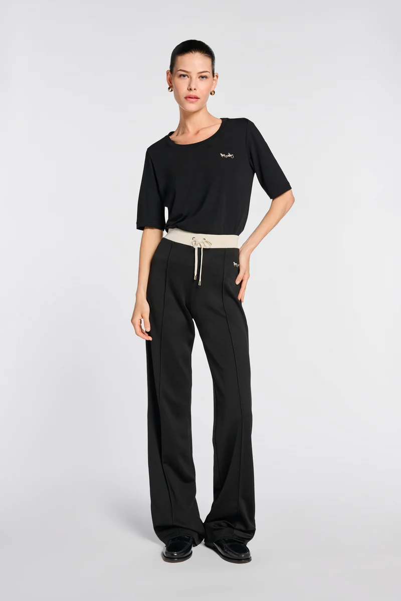 Pantalon jogging en jersey satiné