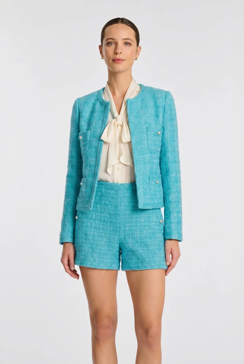 Veste en tweed galonnée