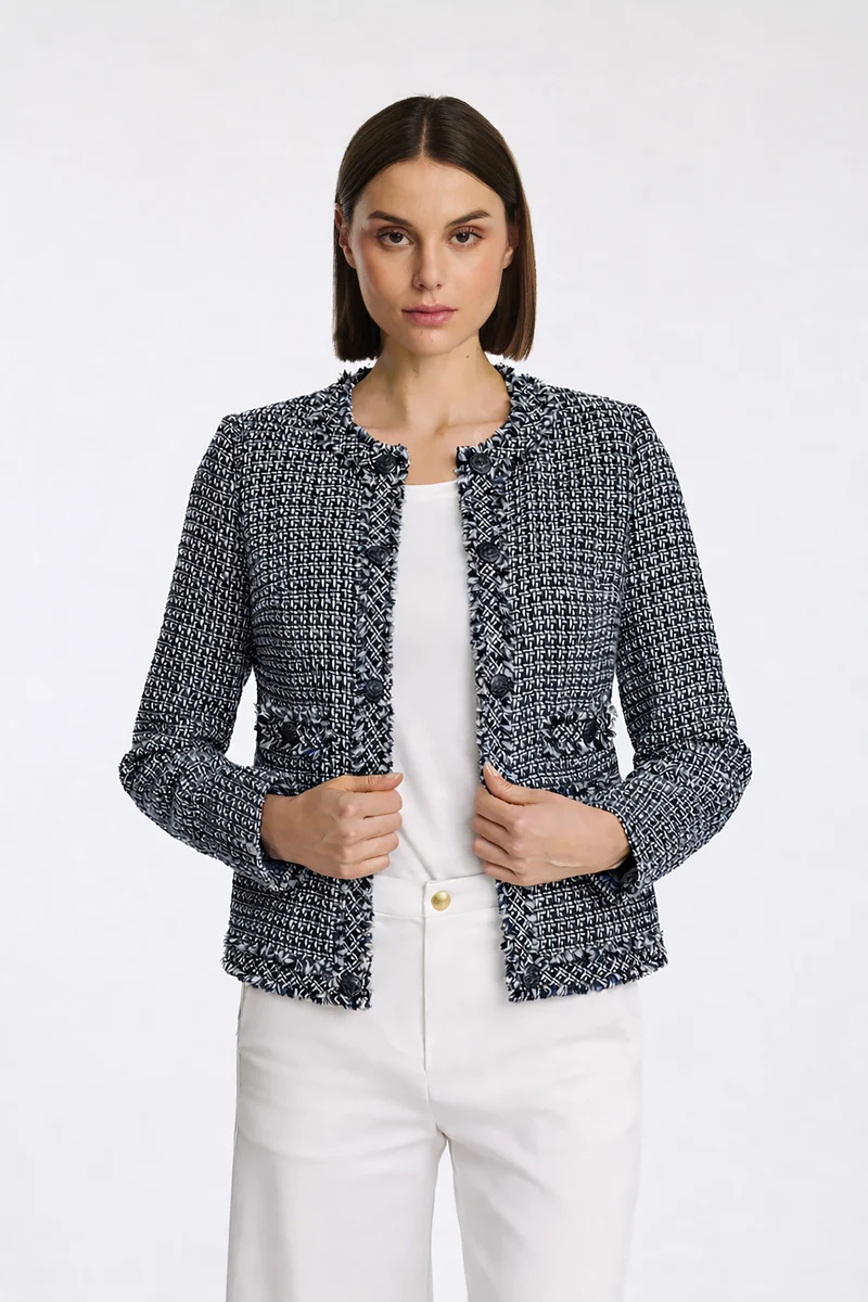 Veste en tweed bicolore