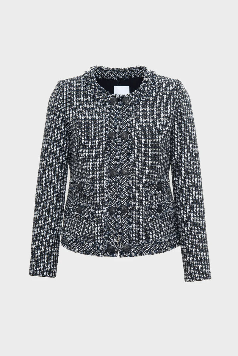 Veste en tweed bicolore