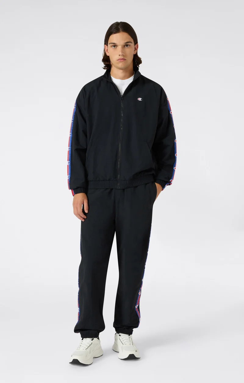 Men’s Water-Repellent Track Trousers with Elasticated Cuffs and Logo Tape