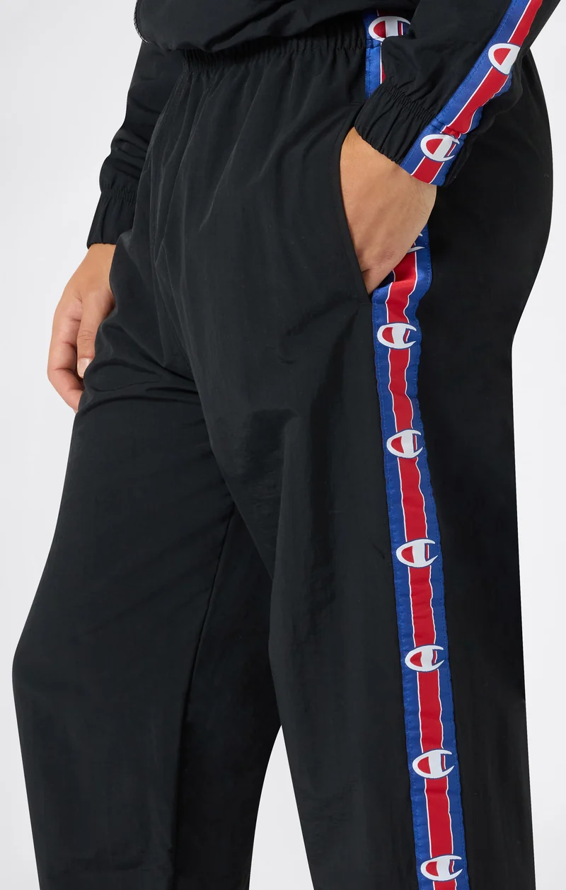 Men’s Water-Repellent Track Trousers with Elasticated Cuffs and Logo Tape