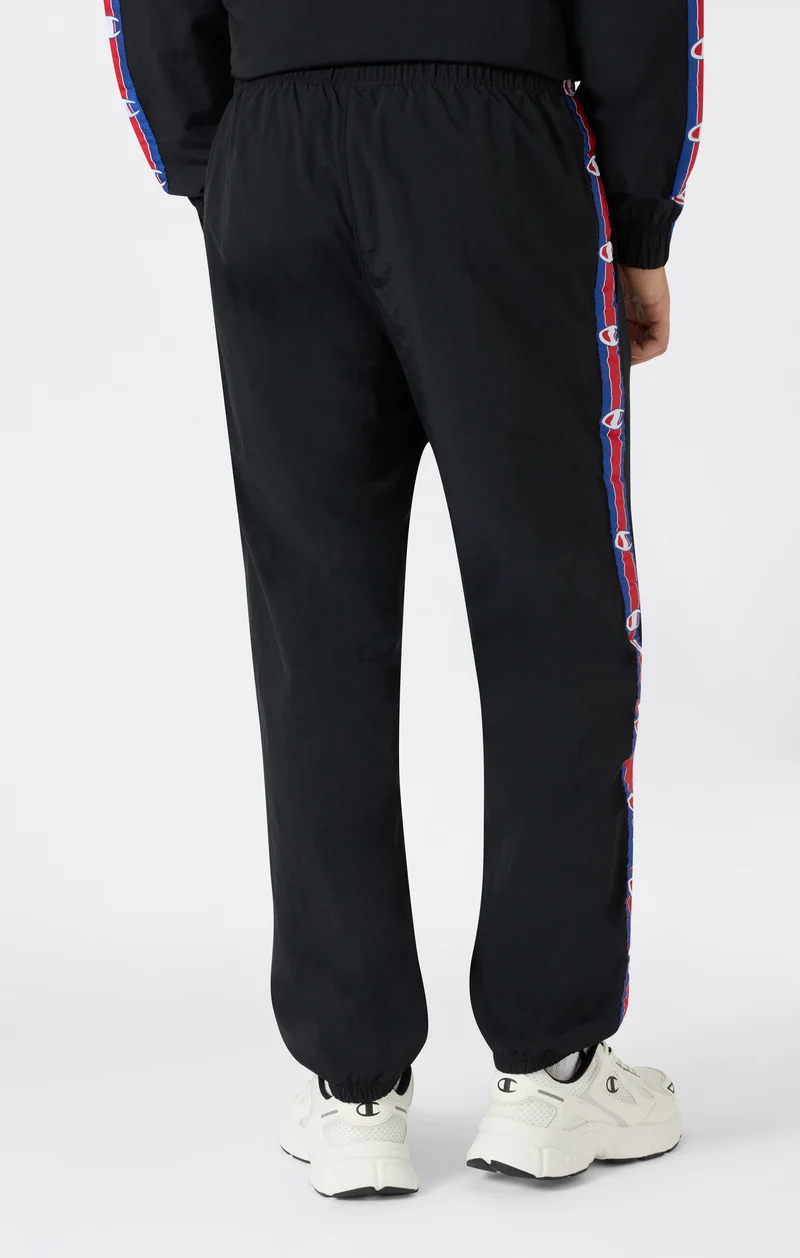 Men’s Water-Repellent Track Trousers with Elasticated Cuffs and Logo Tape